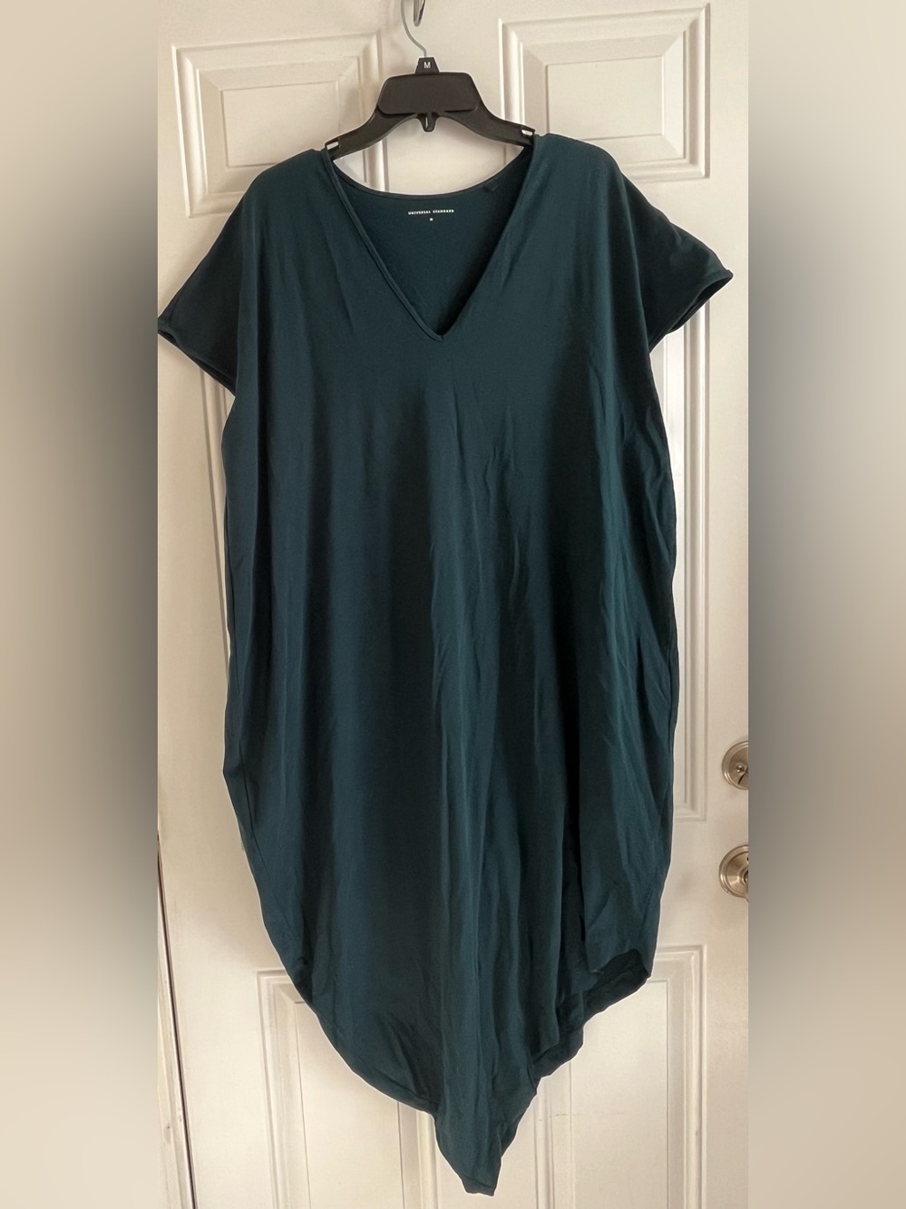 UNIVERSAL STANDARD Iconic Geneva Dress Green Cotton Stretch Women M Relaxed Fit